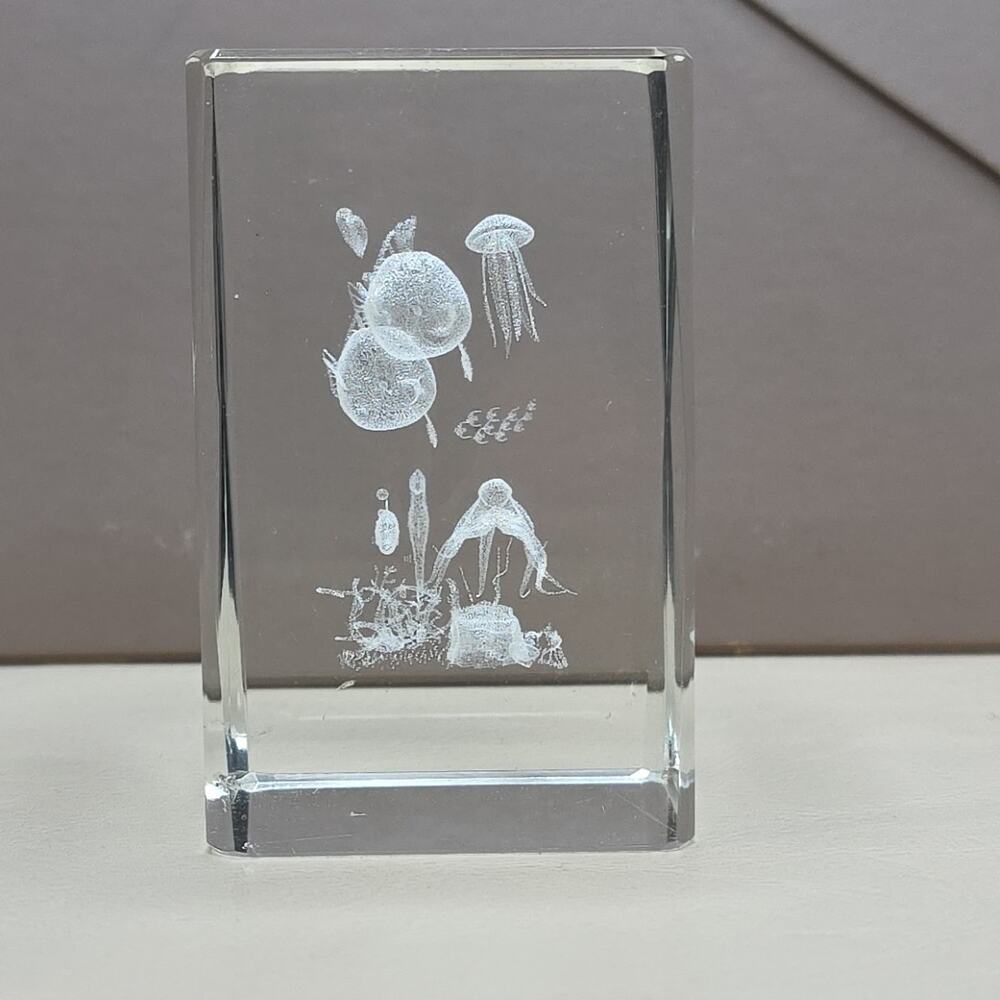 Art Glass Paper Weight Fish Underwater Ocean View 3D, Amazing Piece! Octopus Sea - Picture 5 of 8